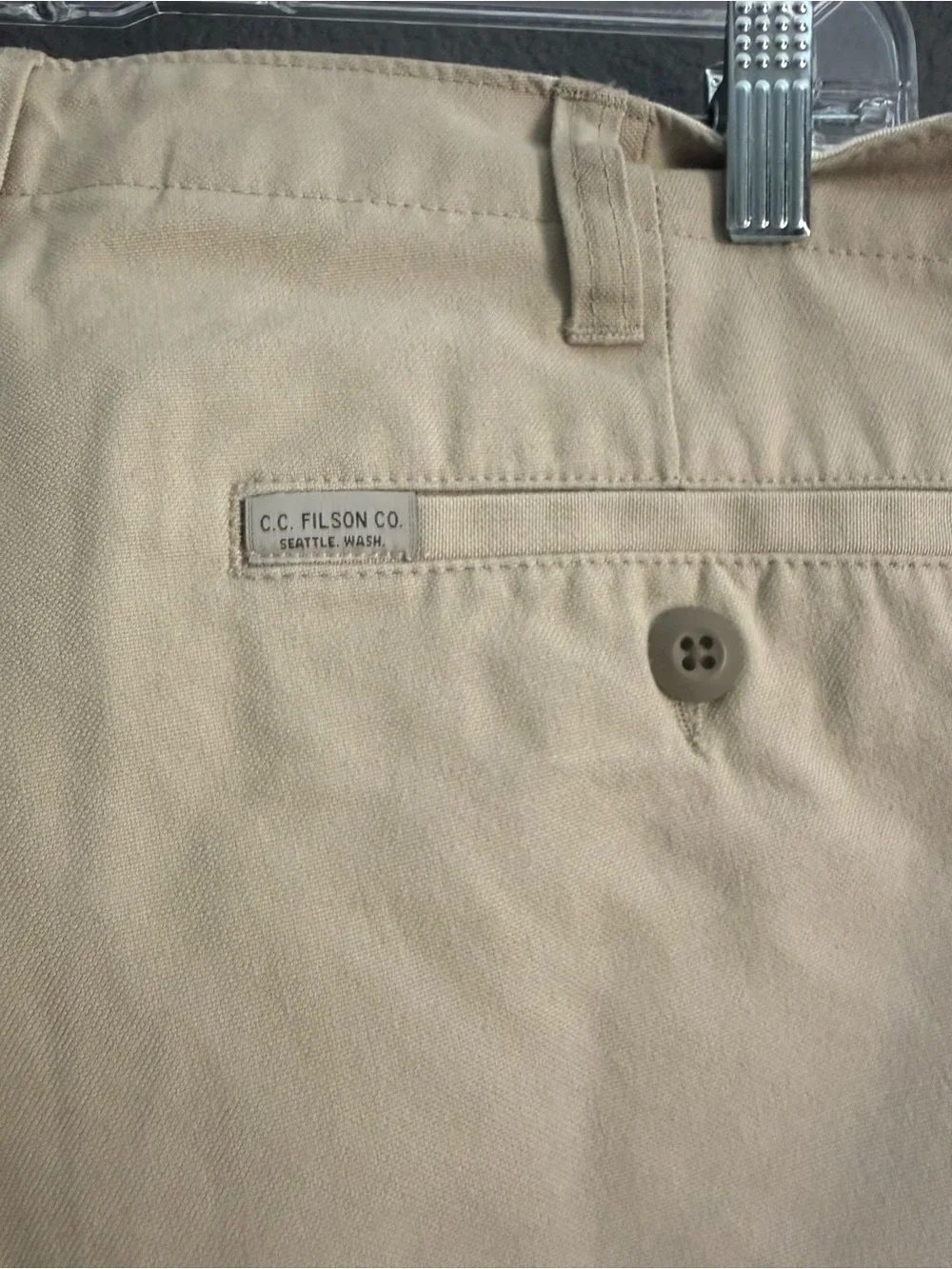 FILSON • Draftsman canvas pant Men's Chinos in river rock tan 36x32 trim fit